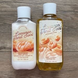 BBW Cinammon Donut Swirl Shower Gel Body Lotion Bundle